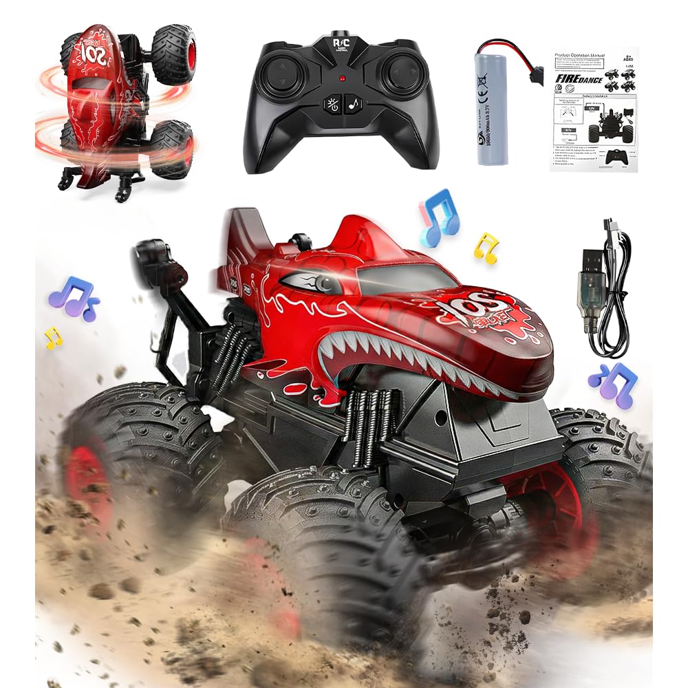 BEZGAR Monster Truck lights illuminate action for exciting night play.