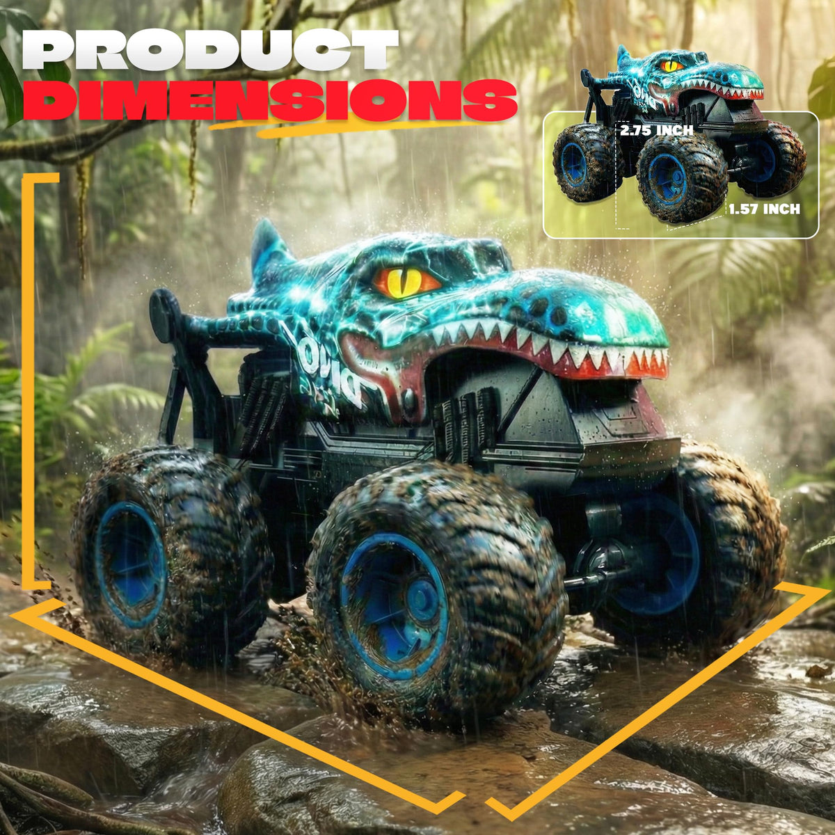 BEZGAR Monster Truck makes the drive by playing cheerful sounds and music.