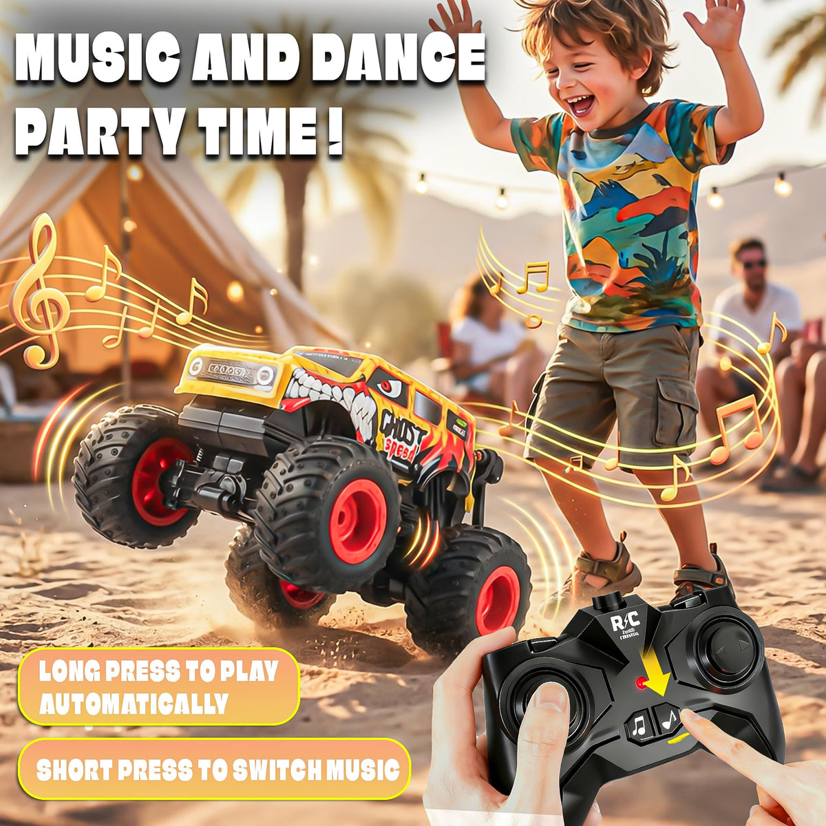 BEZGAR Monster Truck toy battery life supports extended play sessions.
