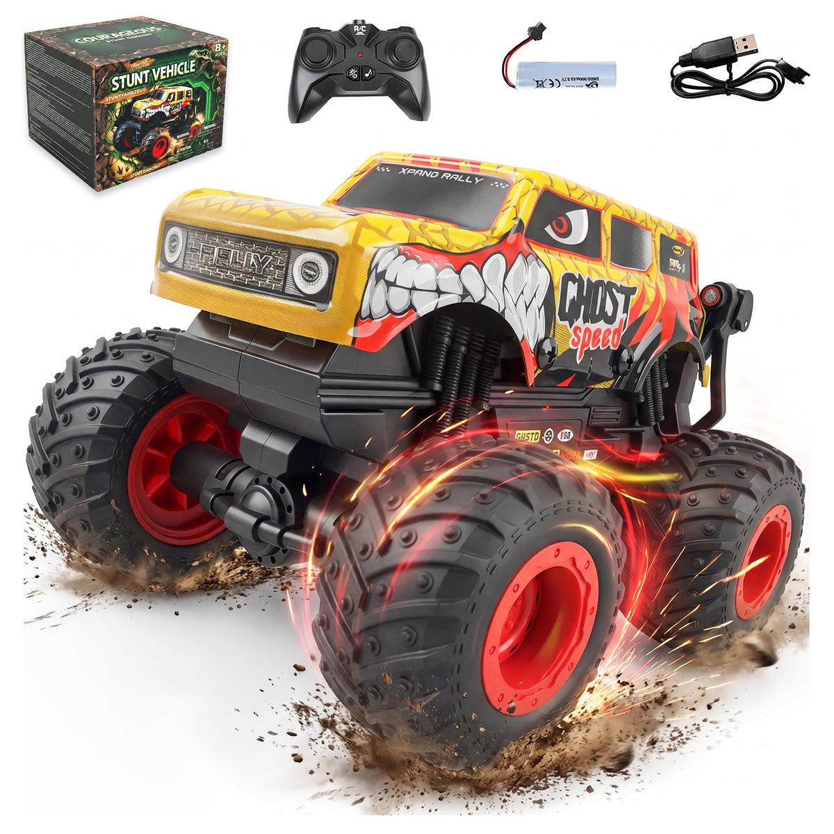 BEZGAR Monster Truck toy performing dancing spins for dynamic indoor and outdoor play.