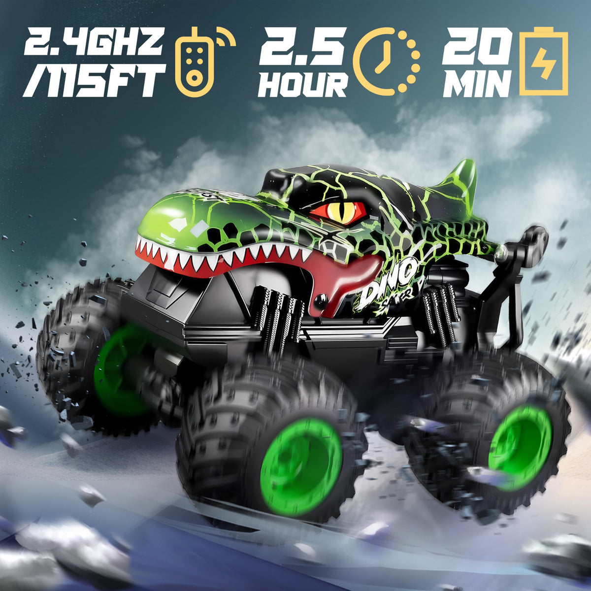 BEZGAR Monster Truck LED lights boost night visibility for exciting races.