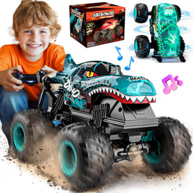 BEZGAR Monster Truck Toys in blue body for outdoor racing with friends.