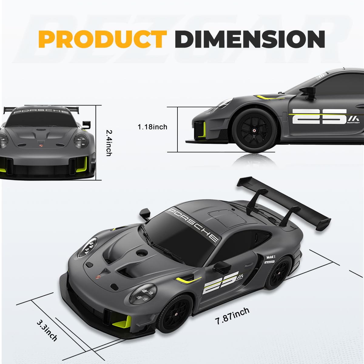 BEZGAR Porsche 911 GT2 RS remote-control unit in action