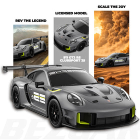 BEZGAR Porsche 911 GT2 RS side profile emphasizes sleek lines for indoor play
