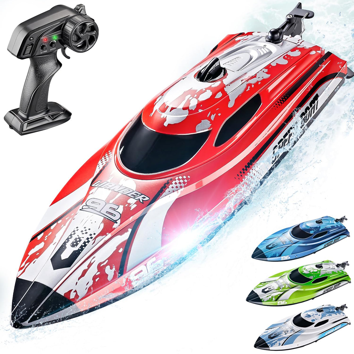 BEZGAR RC boat 12in size; ideal for pools and lakes with quick thrills.