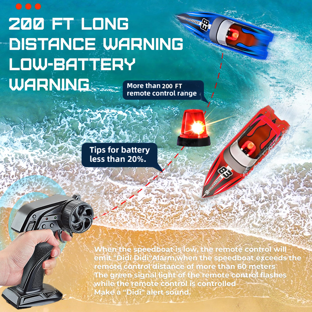 BEZGAR 2.4GHz transmitter enables multiple boats without interference.