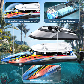 BEZGAR rc boat 8-shape mode trains precision turns on water courses.
