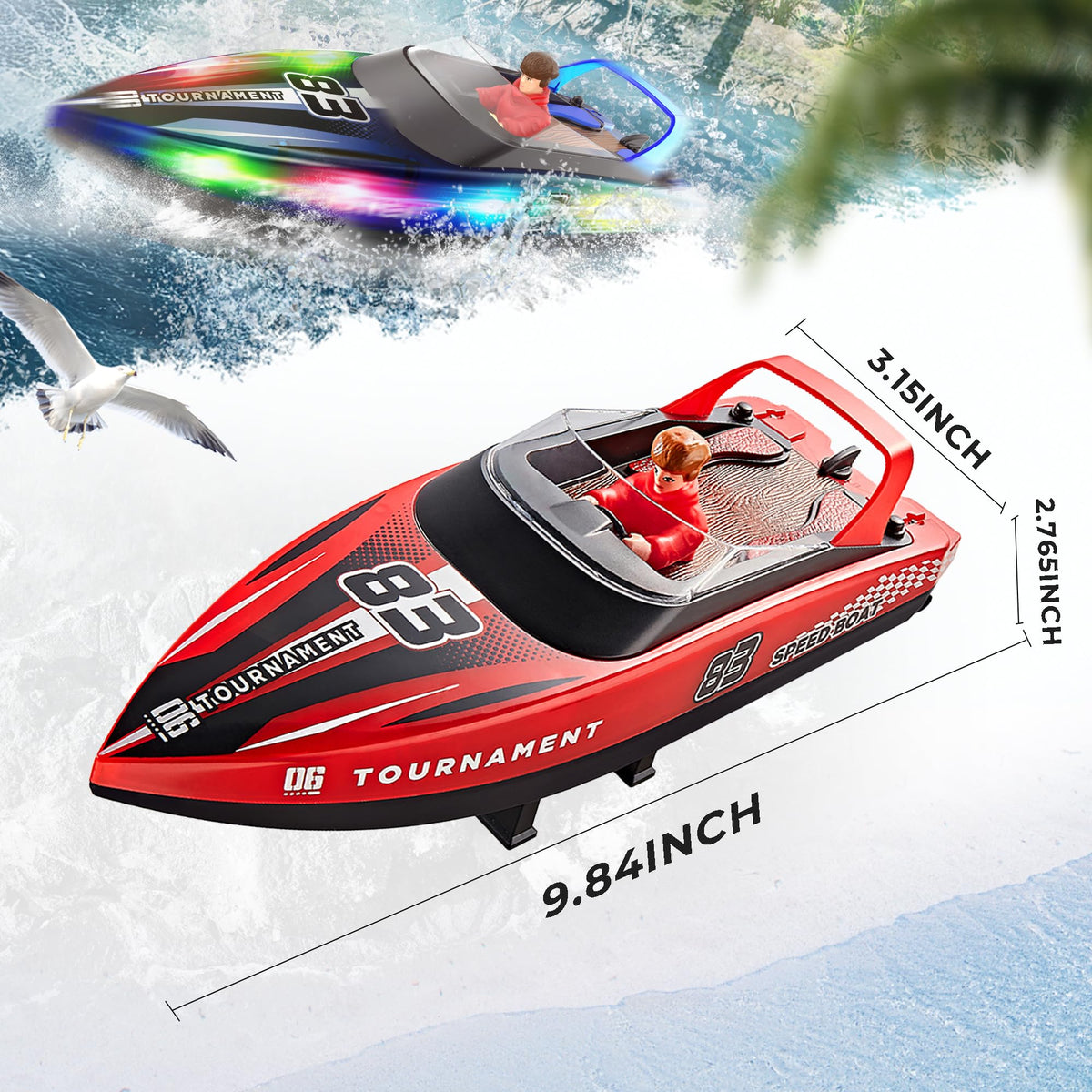 BEZGAR RC boat is salt-water ready for backyard lagoons and lakes.