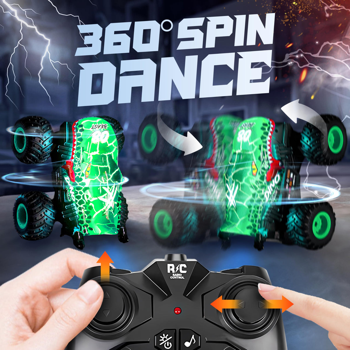 BEZGAR RC truck delivers 360° spins for dramatic stunts.