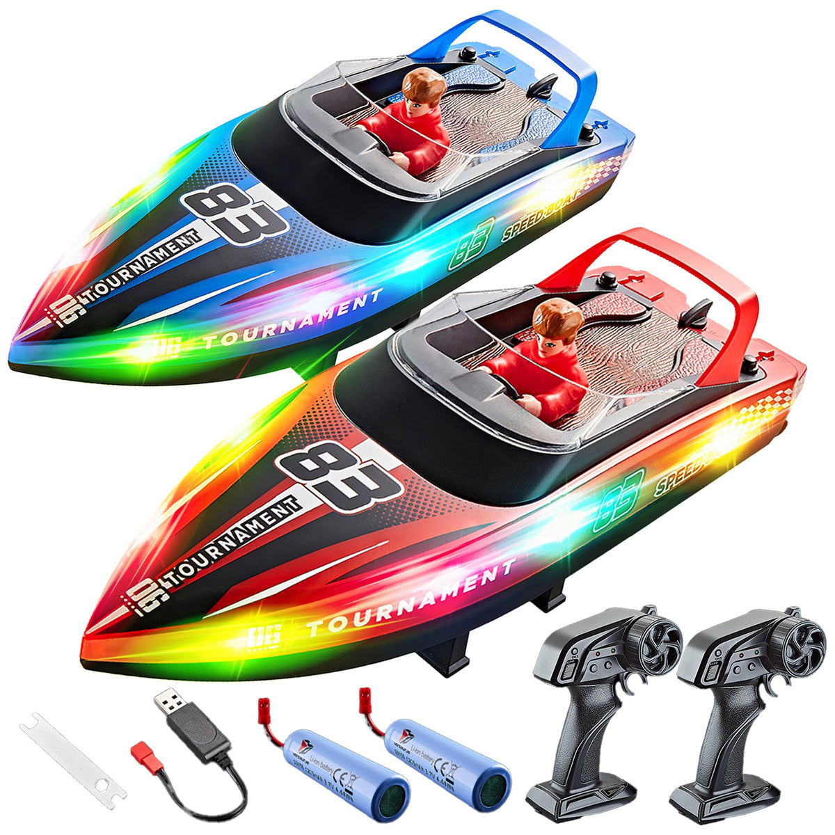 BEZGAR remote control boats on a pool, ideal family fun.