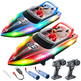 BEZGAR remote control boats on a pool, ideal family fun.