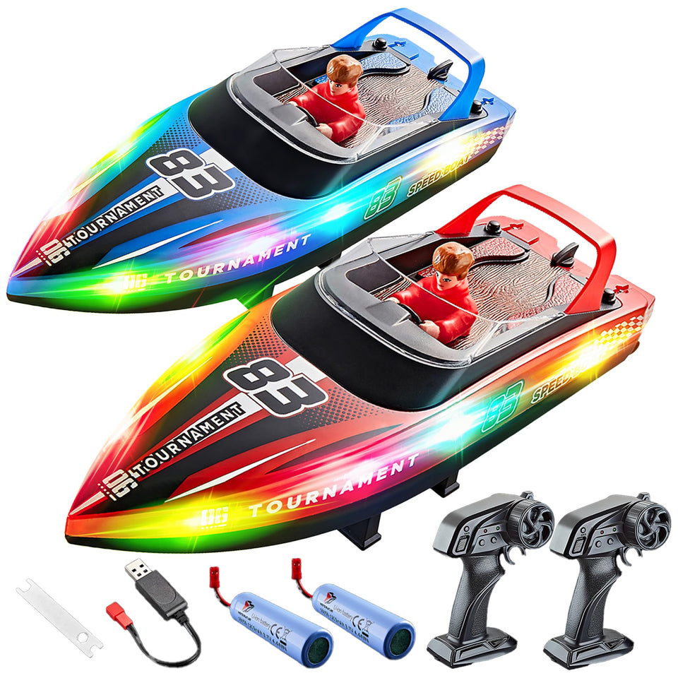 BEZGAR remote control boats on a pool, ideal family fun.