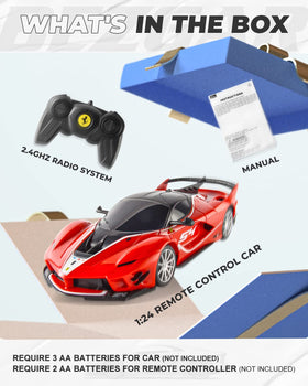 BEZGAR remote-control Ferrari car in hand demonstrates easy handling for beginners.
