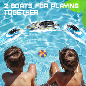 BEZGAR TX2P1 RC boat, 2.4 GHz controller prevents interference for multiplayer racing.