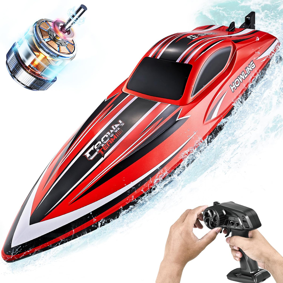 BEZGAR HJ818PRO RC boat 16-inch front view showing speed-ready profile for lake use