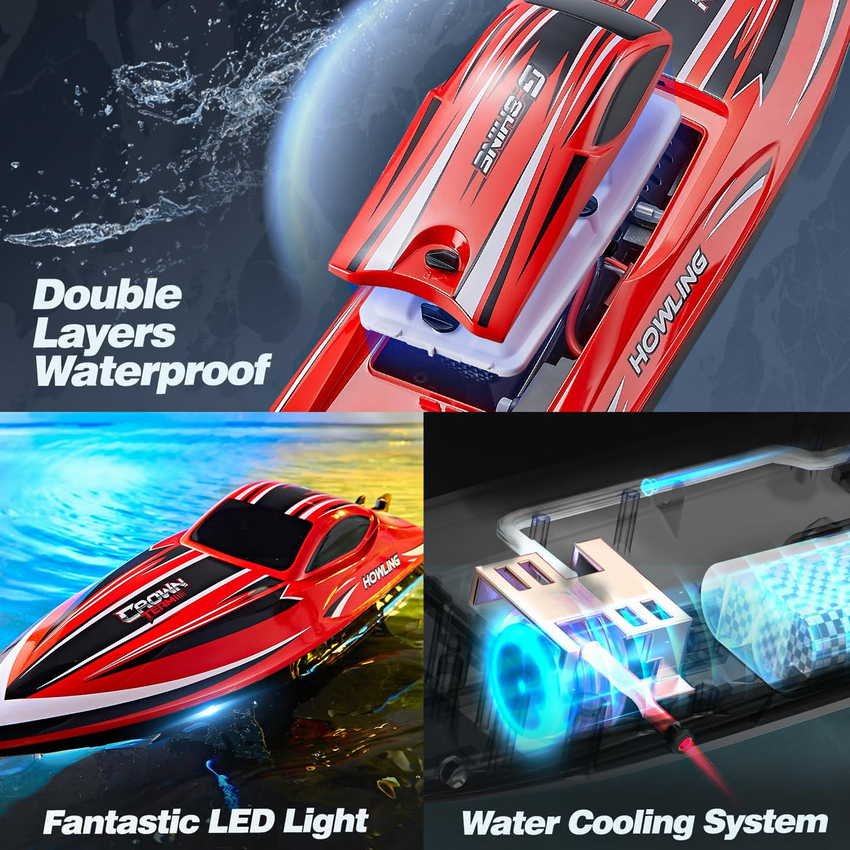 BEZGAR HJ818PRO RC boat water cooling system keeping the motor cool
