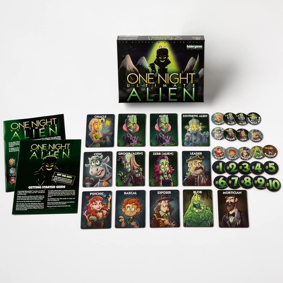 Bezier Games One Night Ultimate Alien alien card revealing a unique ability during play