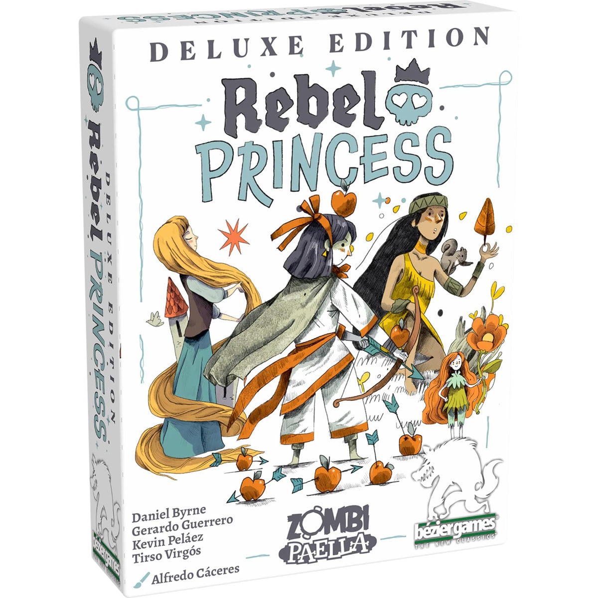 Bezier Games Rebel Princess Deluxe cover art evokes fantasy adventure for game nights.