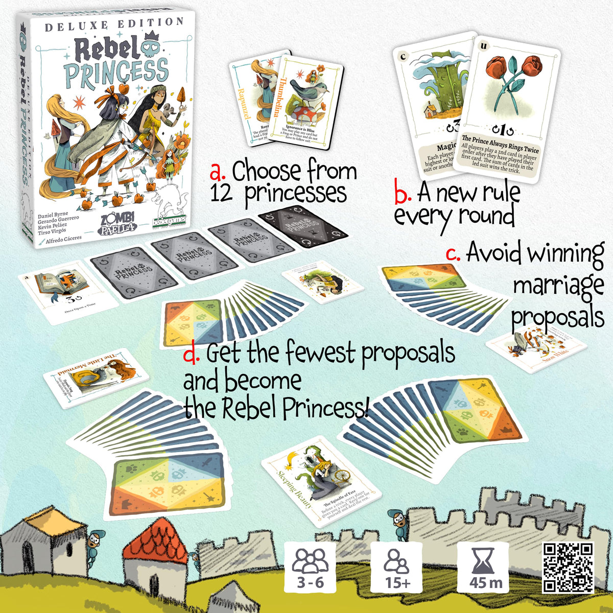 Bezier Games Rebel Princess Deluxe princess power card highlights a unique ability.