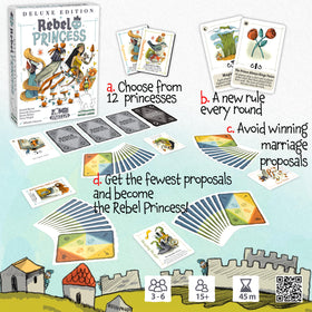 Bezier Games Rebel Princess Deluxe princess power card highlights a unique ability.