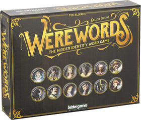 Bezier Games Werewords Deluxe cover art showing dynamic party gameplay and social deduction