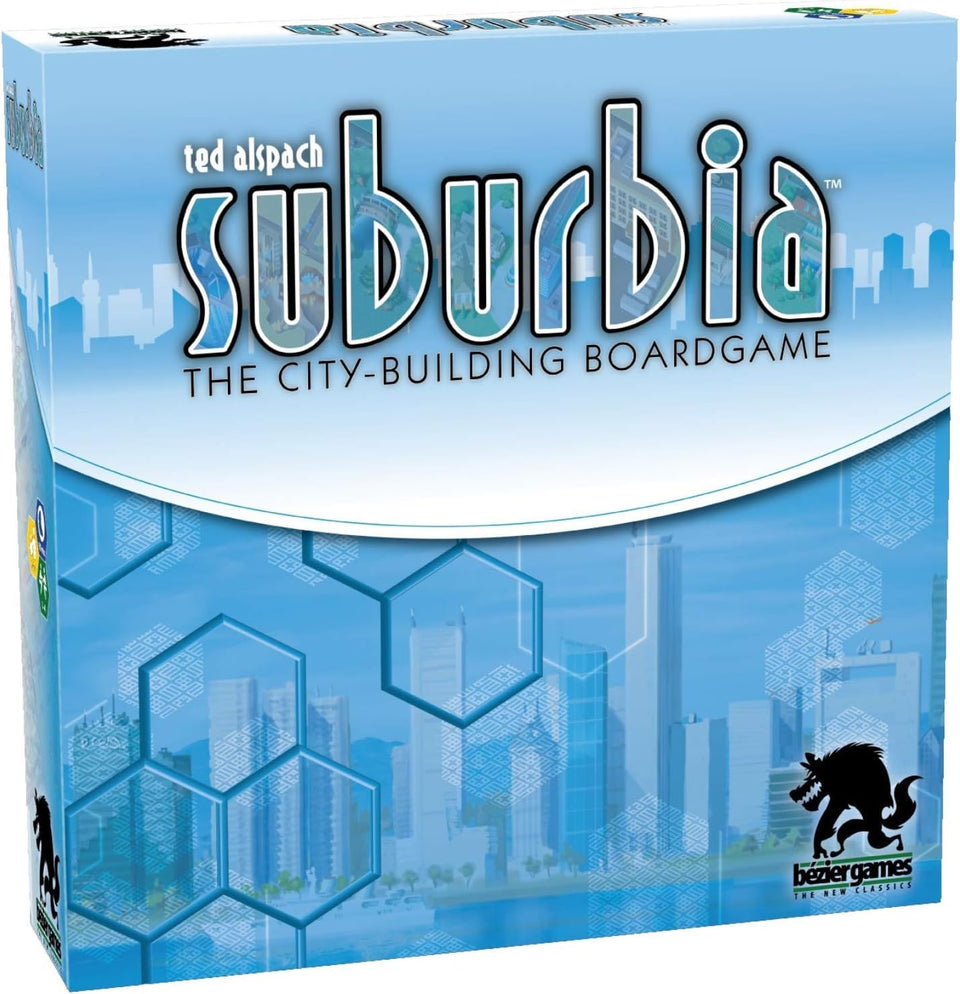 Bezier Games Suburbia tiles closeup for strategic city planning