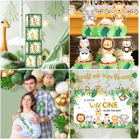 Bezkega baby boxes with coordinating balloons simplify display setup and celebration magic