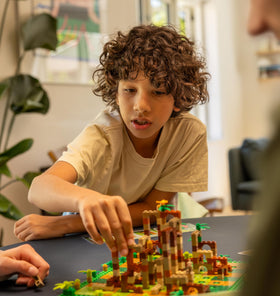 Bezzerwizzer Monkey Palace 3D palace display grows as you build with bricks.