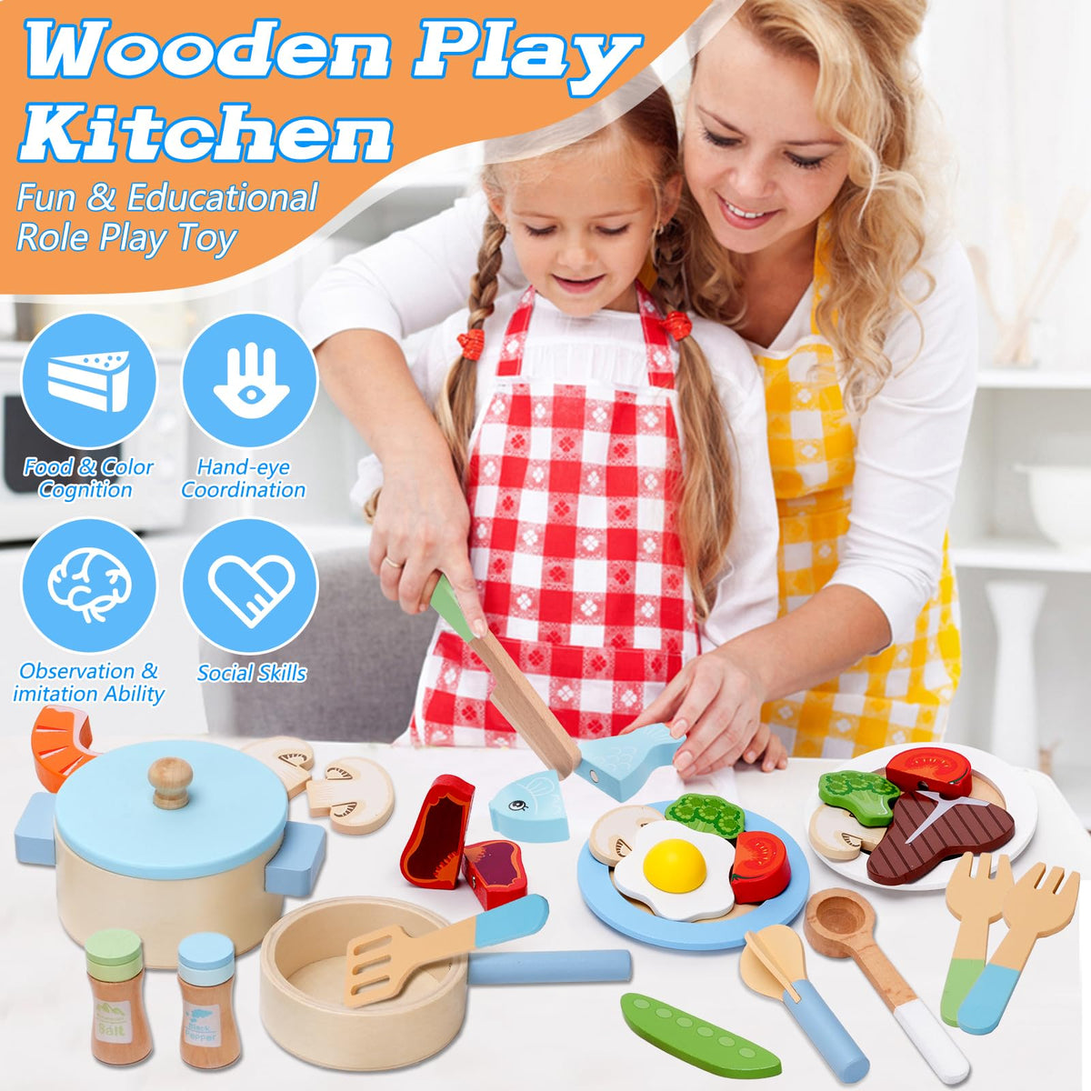BGdoyz cutting food playset supports safe pretend chopping.
