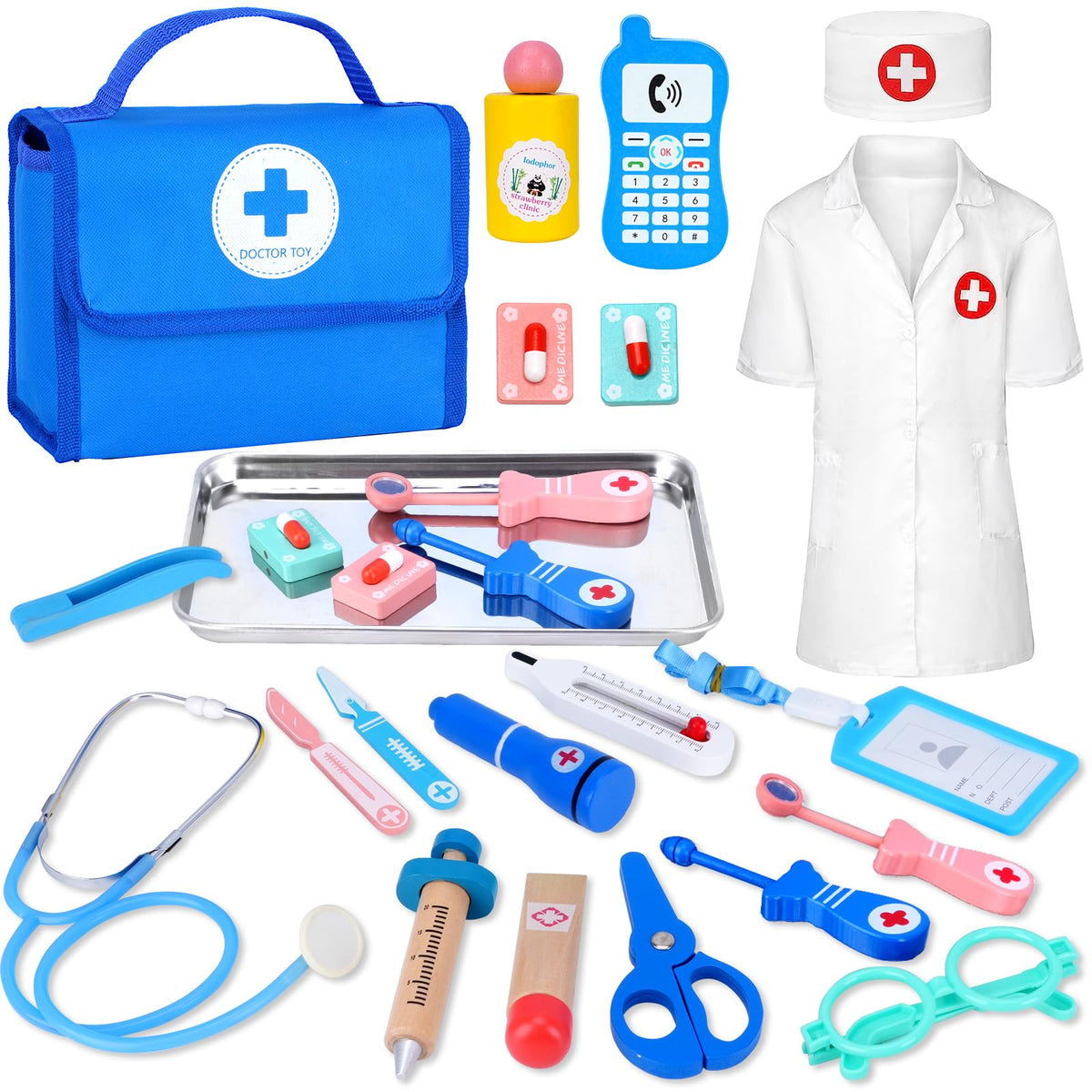 BGdoyz doctor kit stethoscope with heartbeat sounds for pretend play