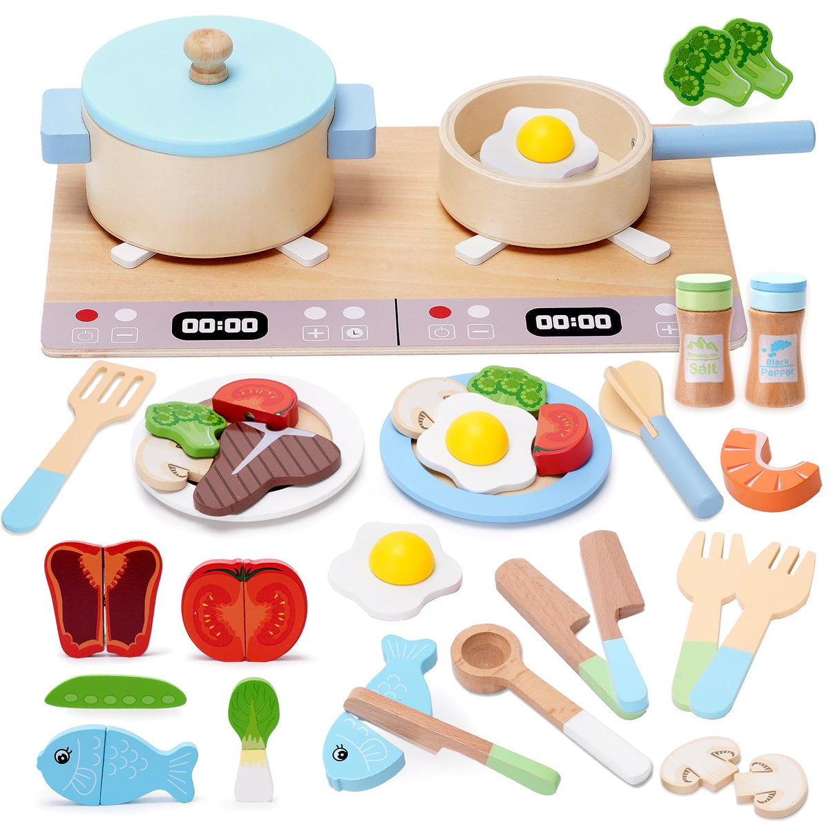 BGdoyz wooden stove for pretend play inspires imaginative cooking sessions.