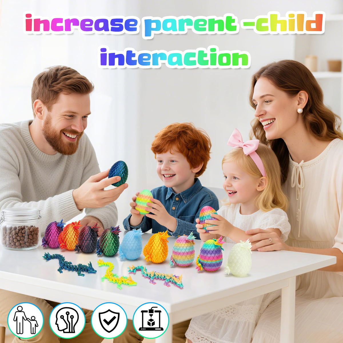 bgezxuy four-pack dragon eggs for gifting and versatile play