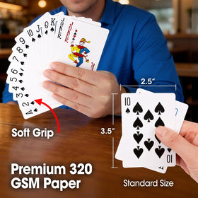 BGUP standard-size 52-card deck with classic faces for easy play and shuffling.