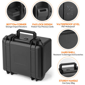 Bheddi graded card storage box interior close-up with 18 removable foam dividers for separation