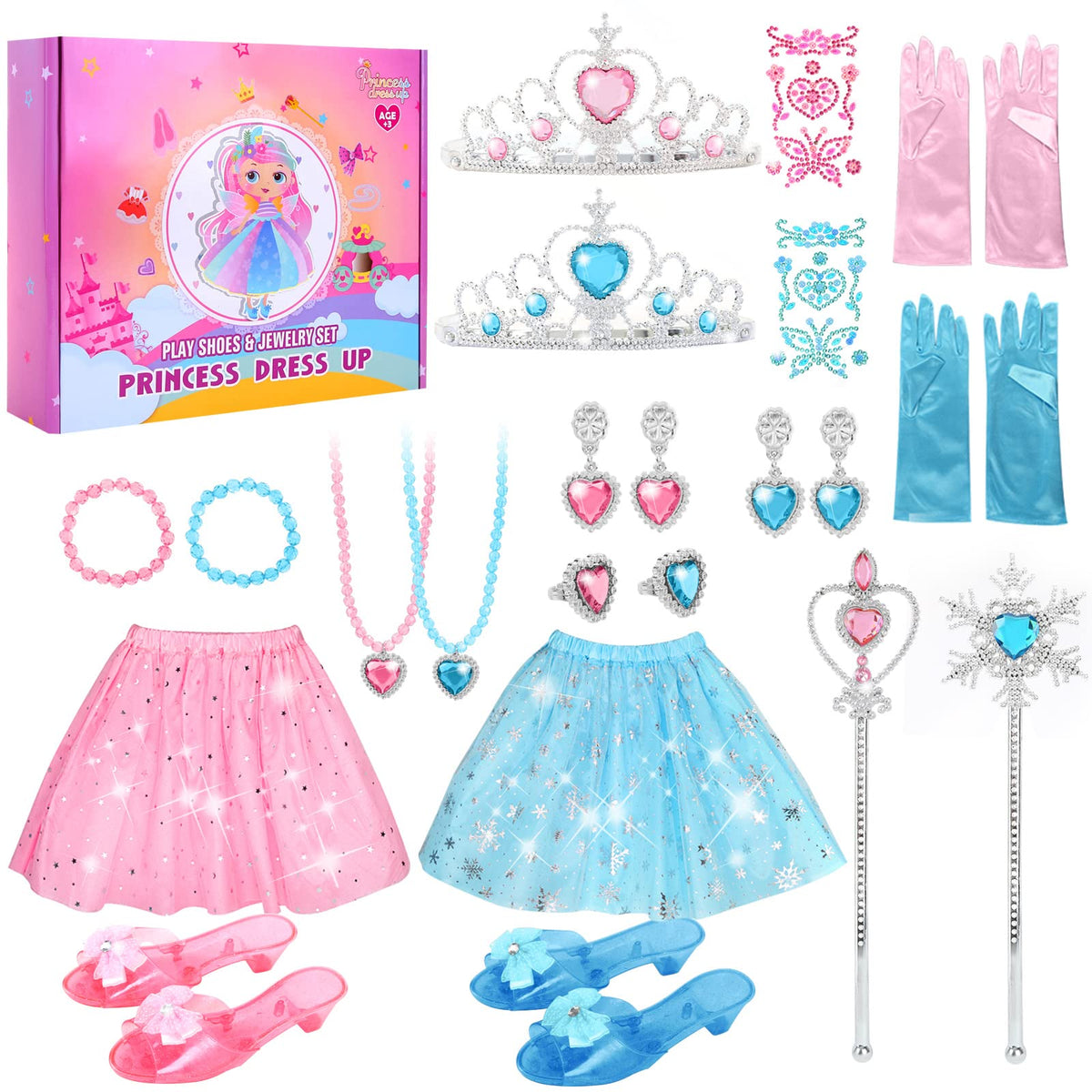 Biange princess dress up shoes with bowknot detail for pretend play