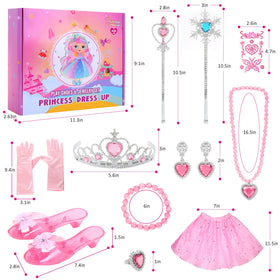 Biange princess gloves, tiara, and jewelry set for dress up