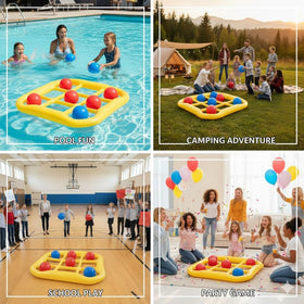 BIBIHAHA inflatable 56-inch by 54-inch board floats securely for water or lawn play.