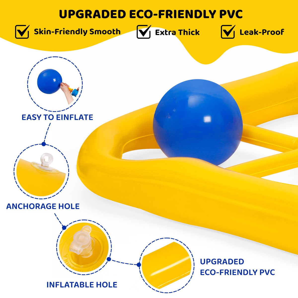 BIBIHAHA ropes and anchor kit enables quick setup for pool or yard games.