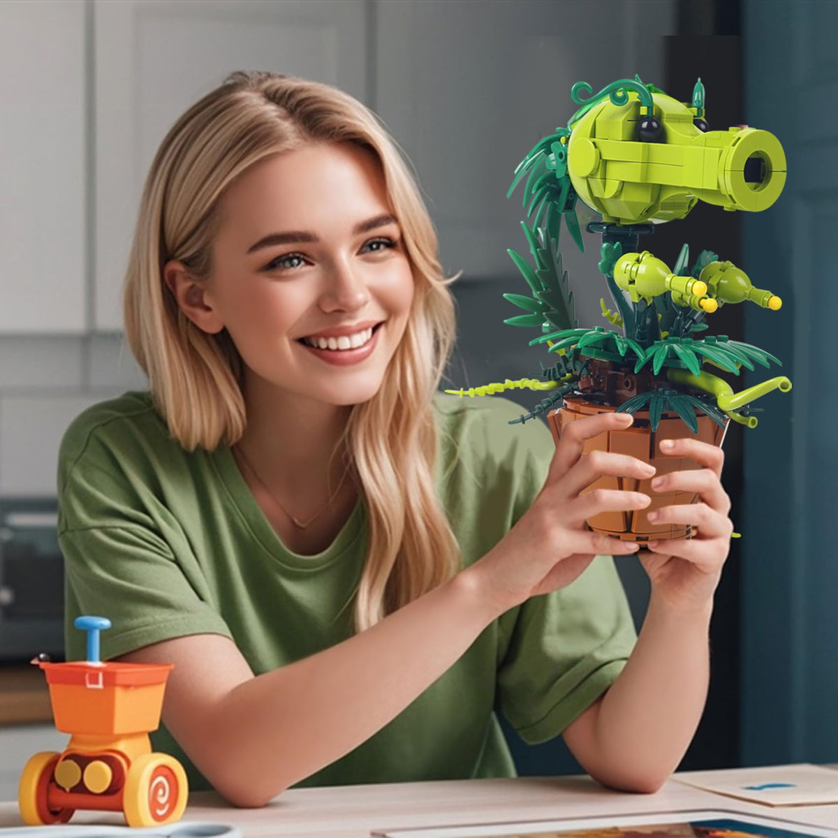 Bibilock Peashooter desk display captures attention as a striking room focal point.