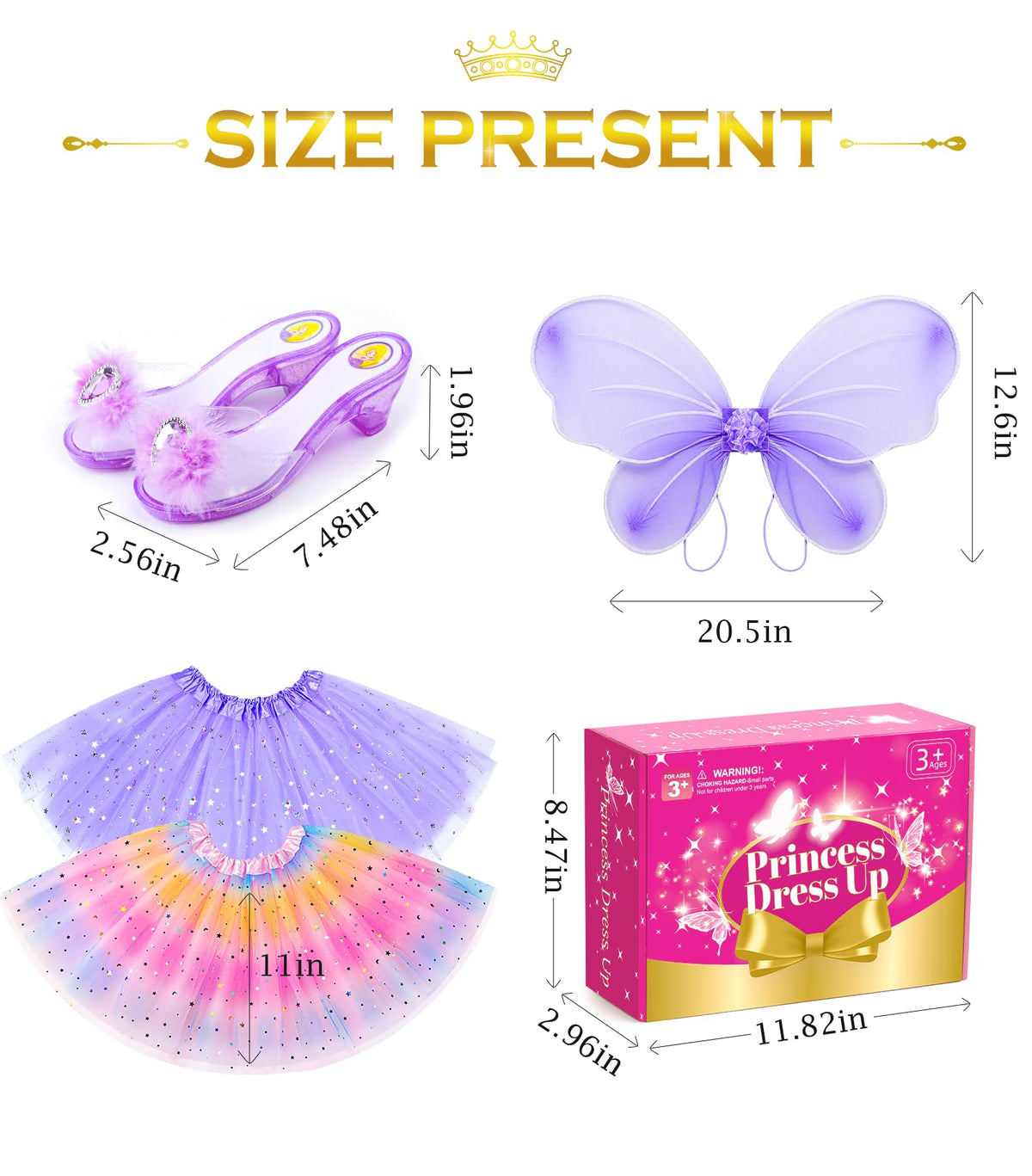 BIBUTY dress-up kit with shoes and wings, ideal for birthdays