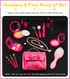 BIBUTY Fake makeup kit safe for toddler pretend makeup sessions.