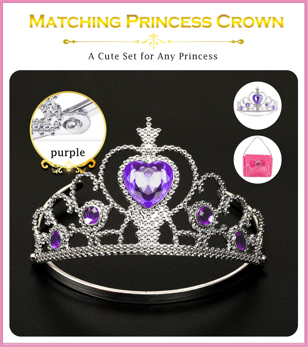 BIBUTY Handbag accessory for complete princess costume for role-play adventures.