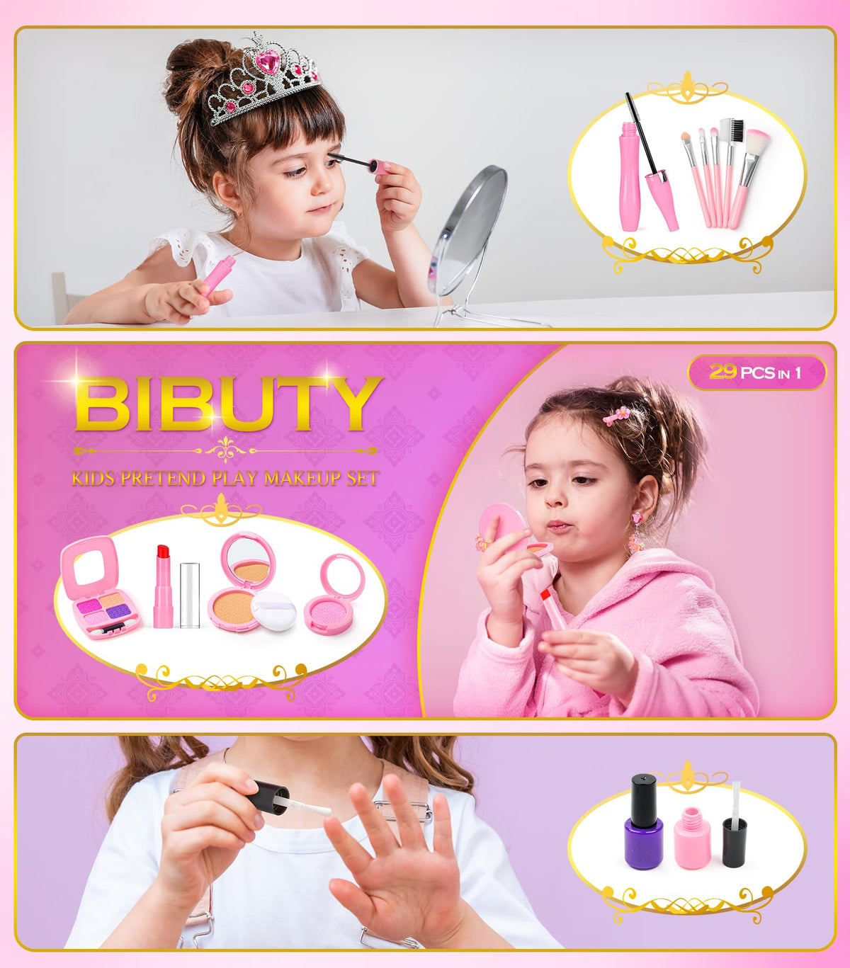 BIBUTY crown and necklace set inspires princess costumes.