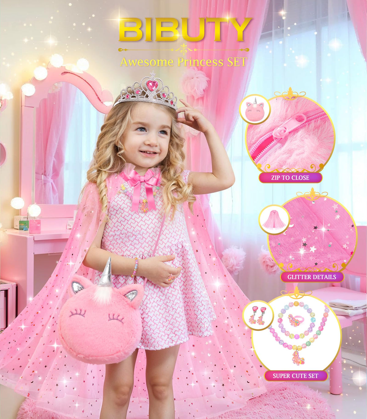 BIBUTY hair-styling set with pretend tools for creativity.