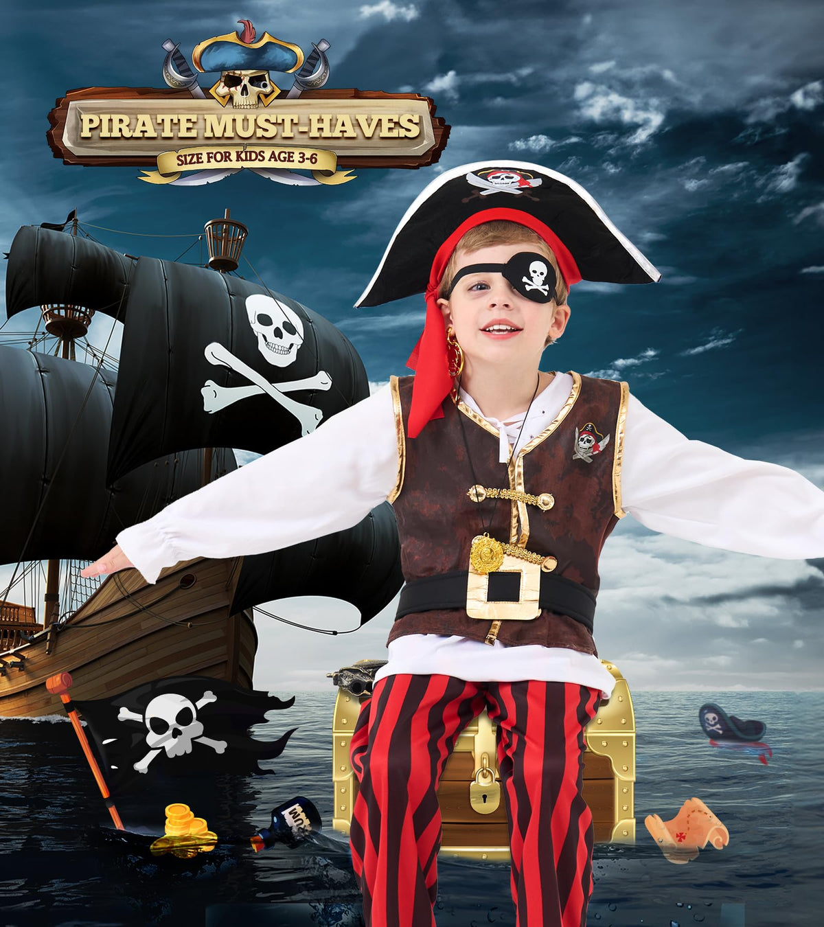 BIBUTY pirate hat — sturdy accessory completing the costume