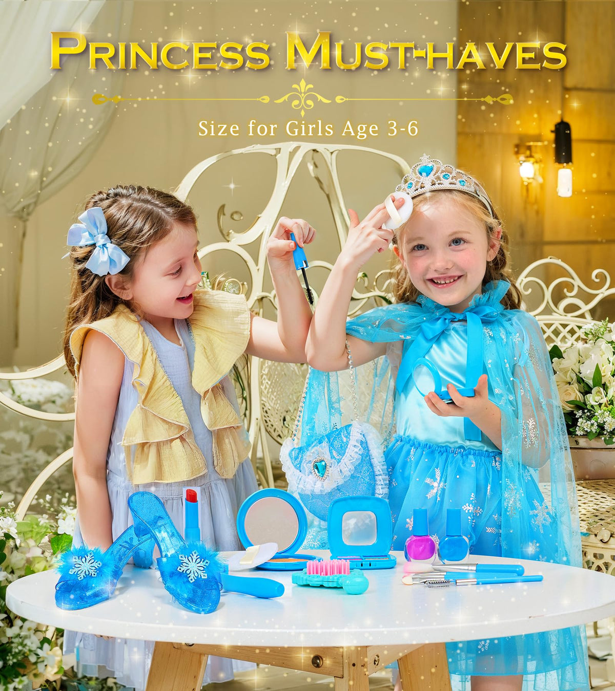 BIBUTY princess dress-up shoes with non-slip soles for safe, confident steps