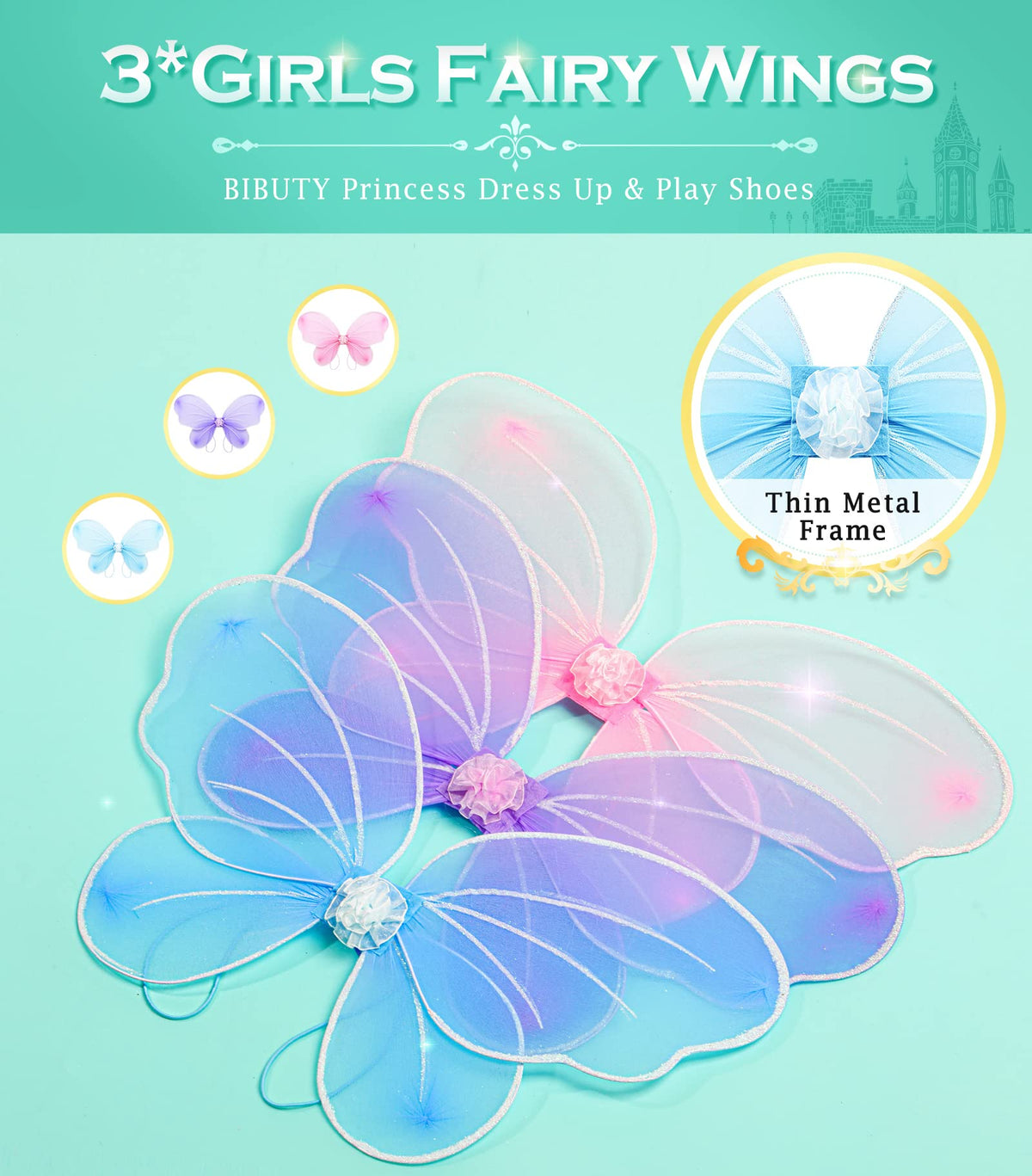 BIBUTY princess dress-up shoes provide easy wear and secure grip.