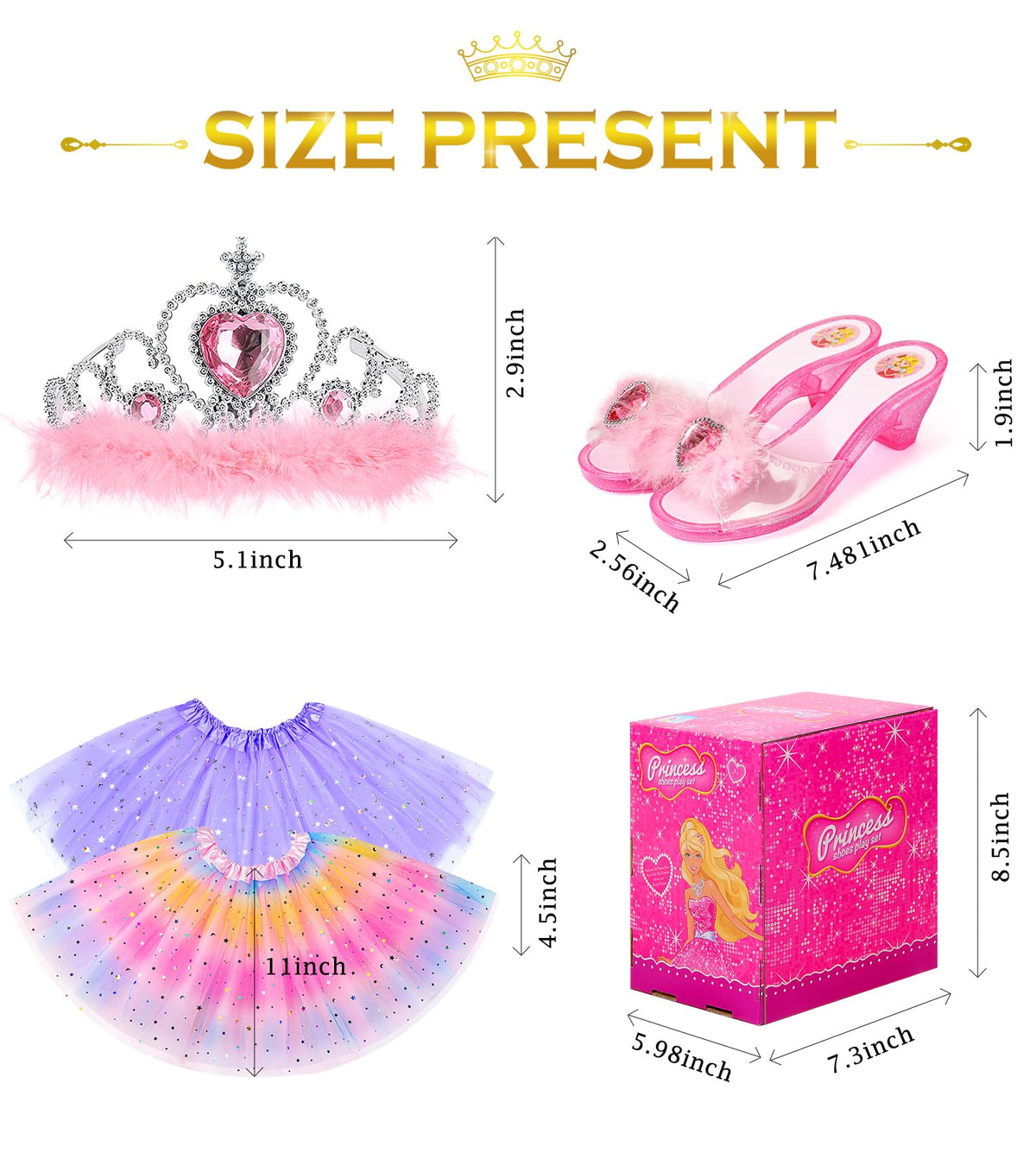 BIBUTY princess dress-up set for ages 3-6 supports safe play