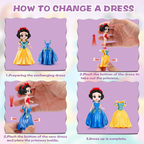 Bicakza Princess dress-changing action encourages imaginative storytelling and fine motor play