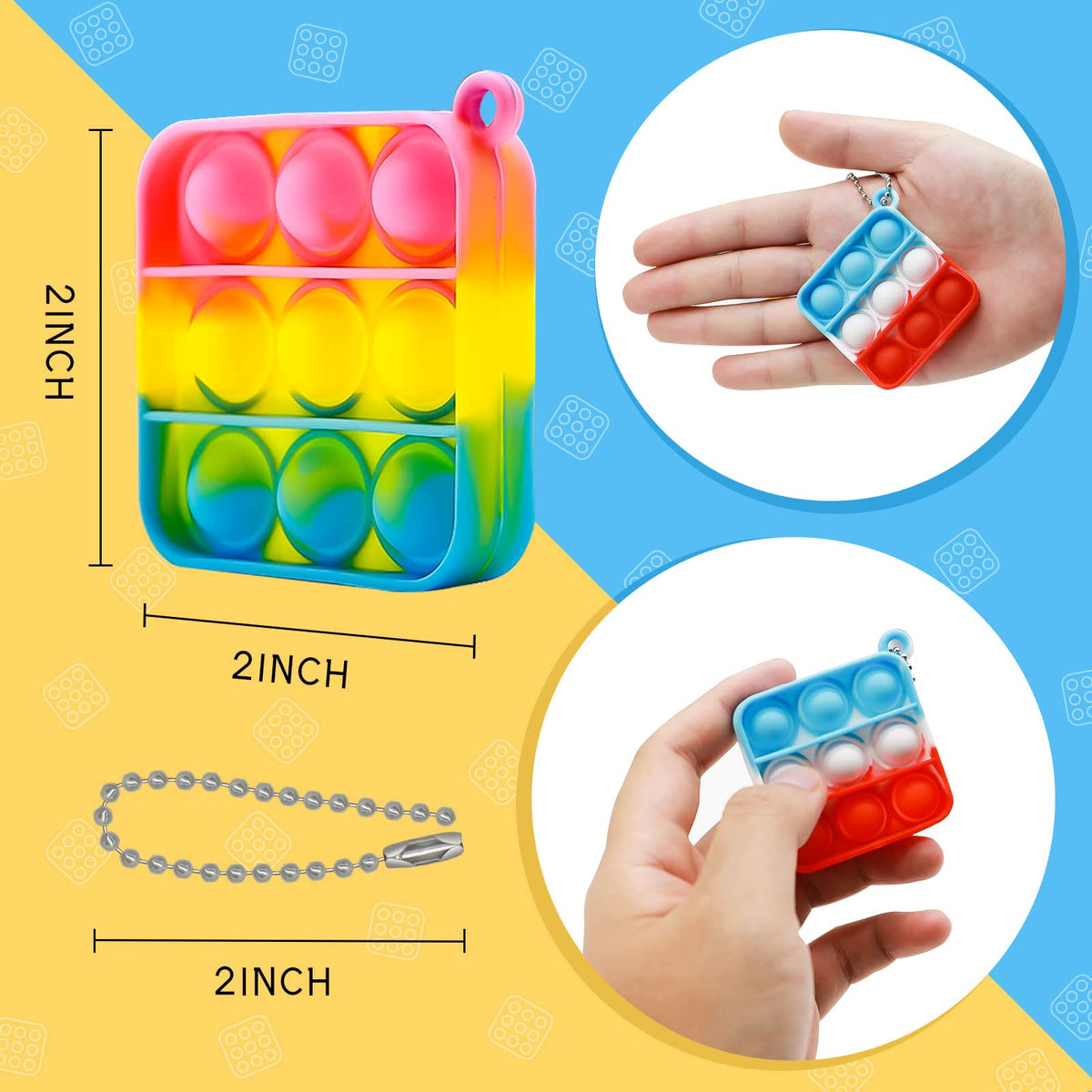 BicMan mini pop keychain toy, pocket-sized fidget for focus on the go.